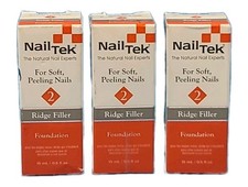 LOT OF 3 Nail Tek For Soft Pelling Nails RIDGE FILLER 0.5 FL OZ EACH