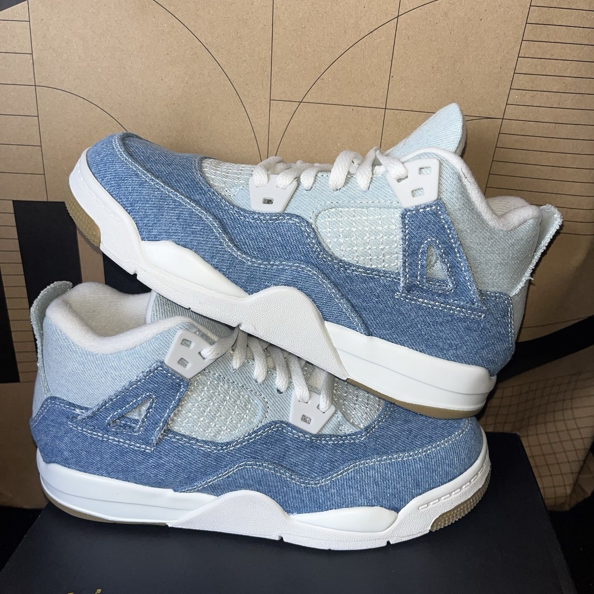 NEW Nike Jordan 4 Retro TEX (PS) Denim Sail NBY IB6715 100 Kids