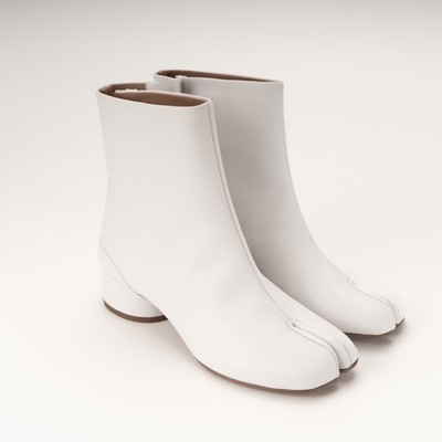Maison Margiela Stiefeletten Tabi 30mm Leder Weiß Damen Größe 38 Size EU 38