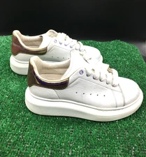 Alexander McQueen Shoes Girls 33.5 Oversized 612099 Leather Sneakers