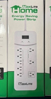 MaxLite Energy Saving Power Strip Surge Protector 8 Outlets Brand New free ship