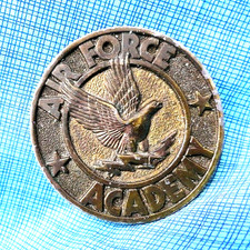 Air Force Academy Belt Buckle Falcon Emblem Military Vtg 70s Adezy Denver .A135