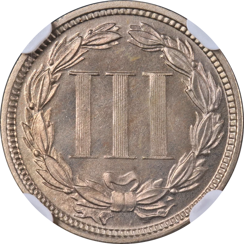 1872 Three (3) Cent Nickel Proof NGC PF64 Great Eye Appeal Nice Strike - Image 2 of 4