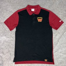 Washington Commanders Shirt Mens Small Black Red NFL Football Polo Nike Cotton