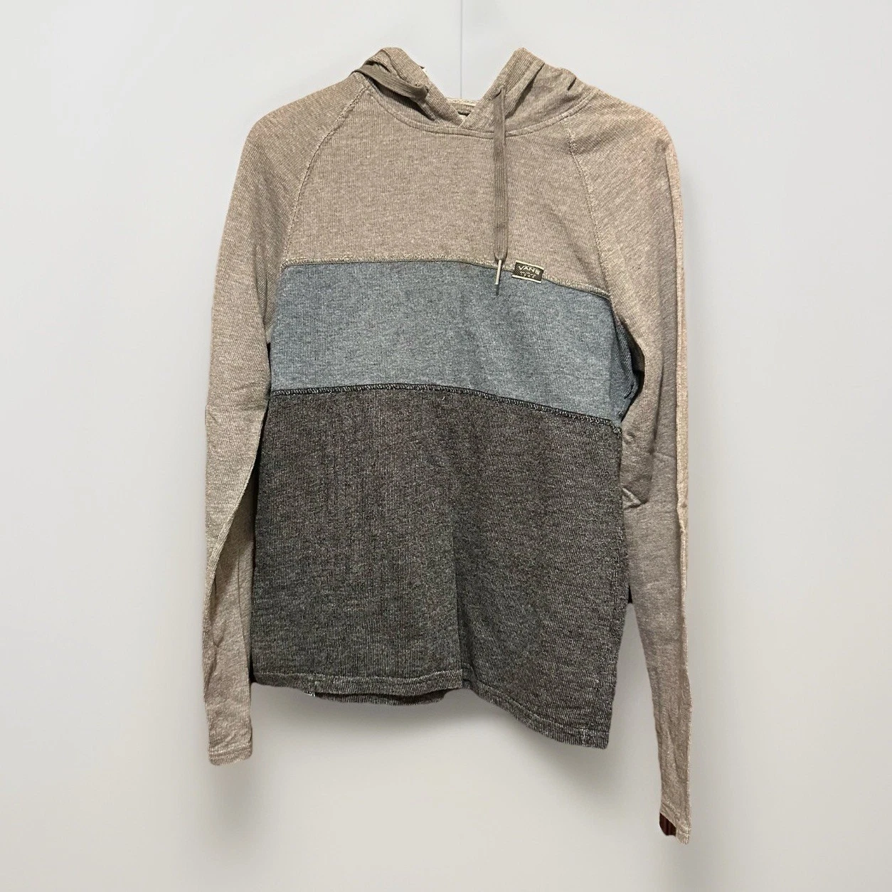 Vans Off The Wall Pullover Hoodie Shirt Mens Size S Gray THIN Lightweight
