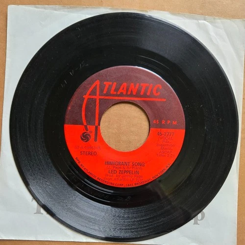 LED ZEPPELIN Immigrant Song CLASSIC HARD ROCK Atlantic 45 7" Record Vinyl