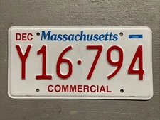 ONE MASSACHUSETTS LICENSE PLATE COMMERCIAL RANDOM LETTERS/NUMBERS NICE!!