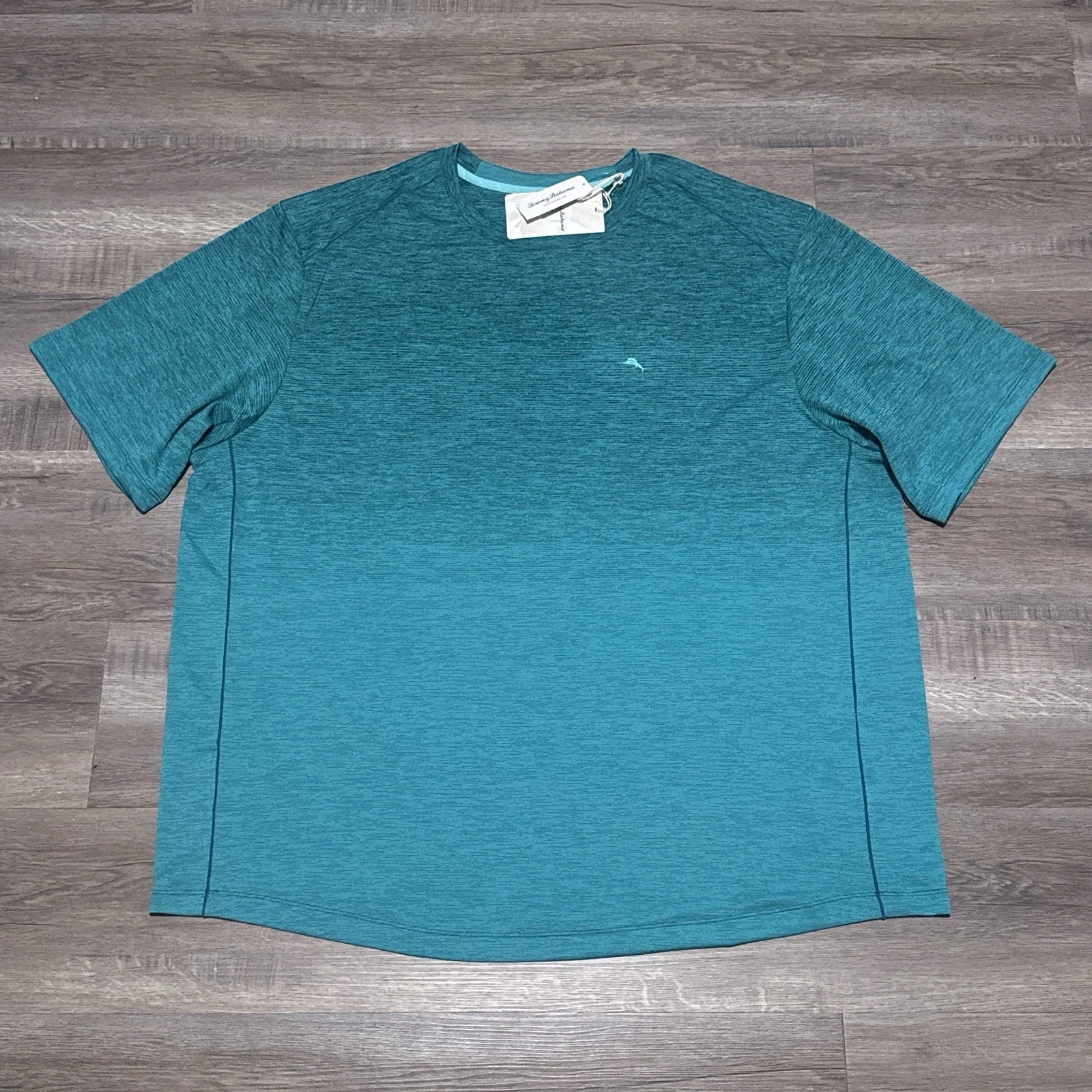 Tommy Bahama Ombre Tropic Crewneck T Shirt Islandzone Deep Sea Teal Men's 4XLB