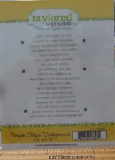 Taylored Expressions; Simple Strips Background stamp, die, phrases sheet; NEW
