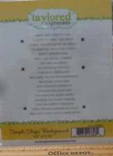 Taylored Expressions; Simple Strips Background stamp, die, phrases sheet; NEW