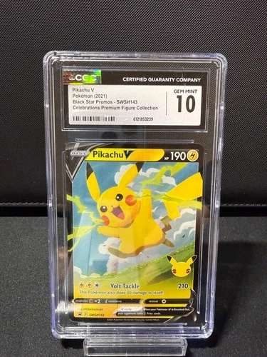 Pikachu V - SWSH143 Black Star Promo Celebrations Card - CGC 10 Gem Mint