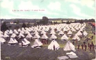 ARMY CAMP SCENE WW1 to freeport il c1910 antique postcard war military illinois