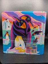 Vintage Lisa Frank 3 Ring Binder 1.5" Hugging Penguins Curve Back 90s