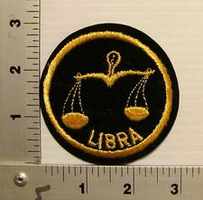 1980's ZODIAC LIBRA VINTAGE EMBROIDERED PATCH