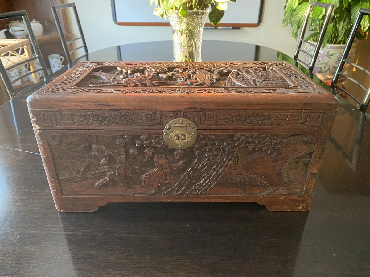 樟脑中国风木制箱子| eBay