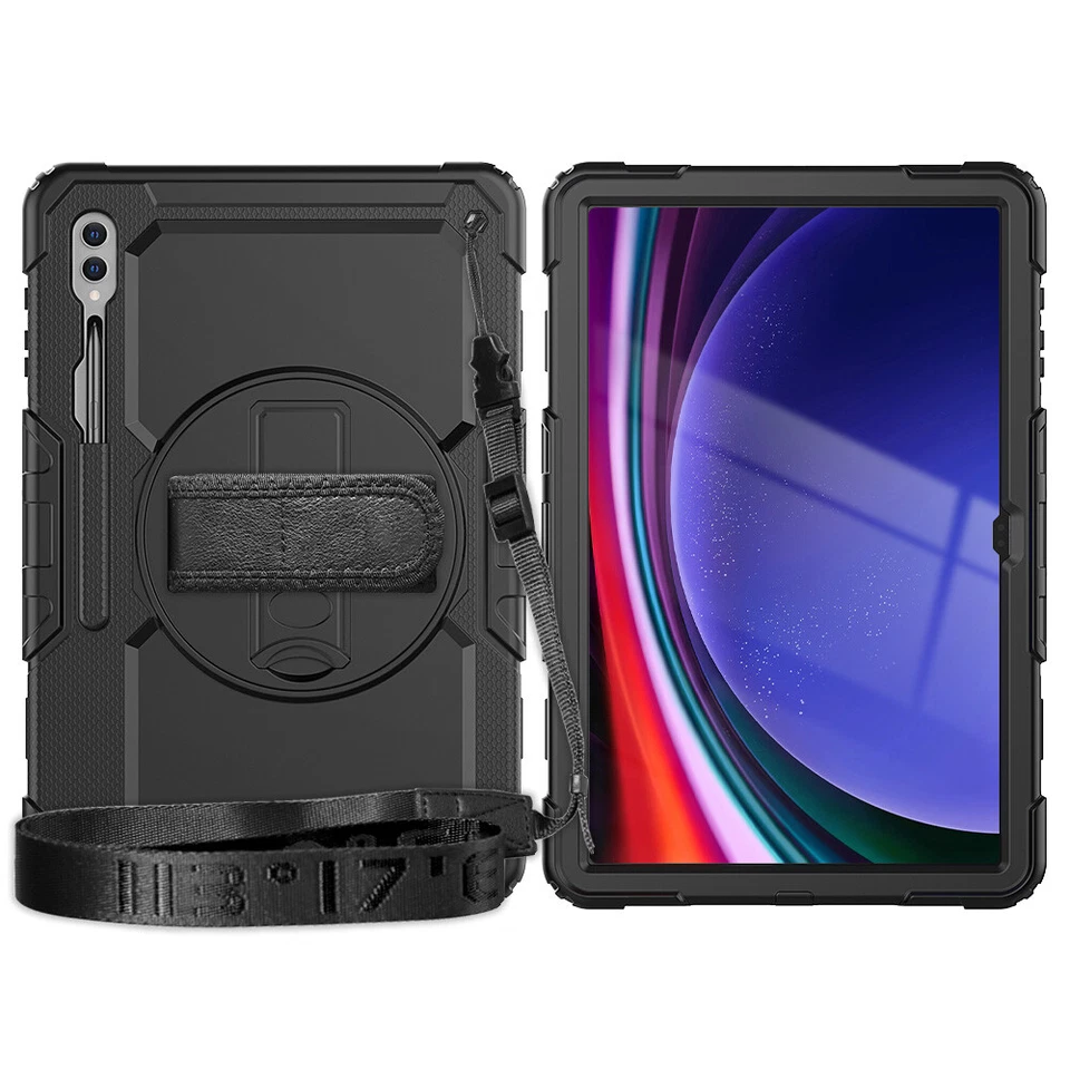 For Samsung Galaxy Tab S10 Ultra/S9+/S9FE/A9+ Shockproof Full Body Strap Case - Image 2 of 4