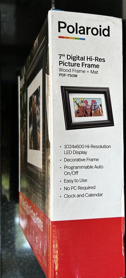 Polaroid 7” High-Res Digital Picture Frame PDF-750W Sealed Wood Frame & Mat - Image 4 of 4