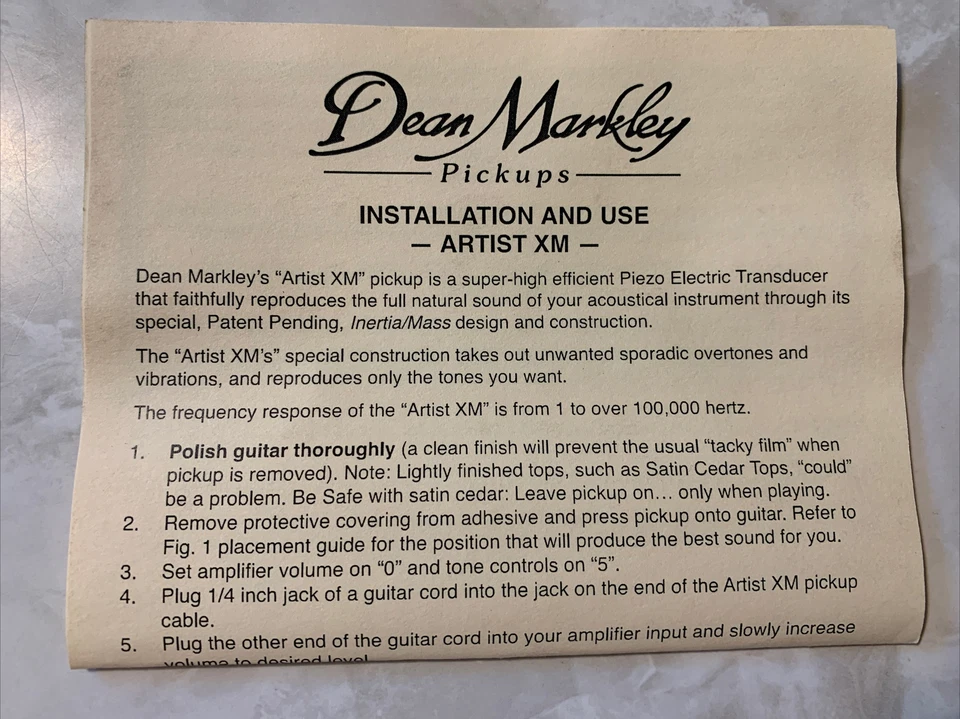 Dean Markley DM3001 Artist XM Acoustic Pickup Dean Markley Artist XM Transducer - Image 3 of 4