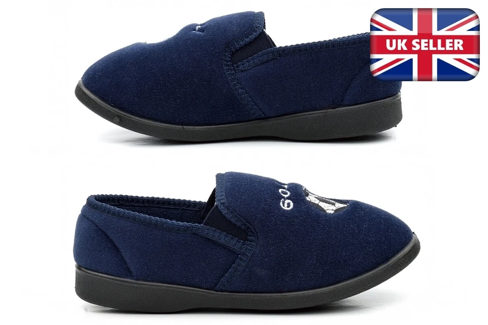 ZEDZZZ Boys Slippers Boys Football Slippers Sizes 11-6 Size 5 Size 6 Slip On Slippers