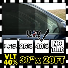 VLT 40% 30" x 20FT Office Car Home Glass Uncut Window Roll Tint Film 2025