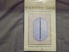 Travel Bag Zippered Protect Clothes Opaque Plastic 24"x40" Dirt Dust Mildew NEW 