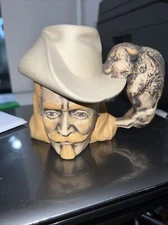 Vintage 1973 Byron Molds Buffalo Bill With Buffalo Handle Ceramic Mug