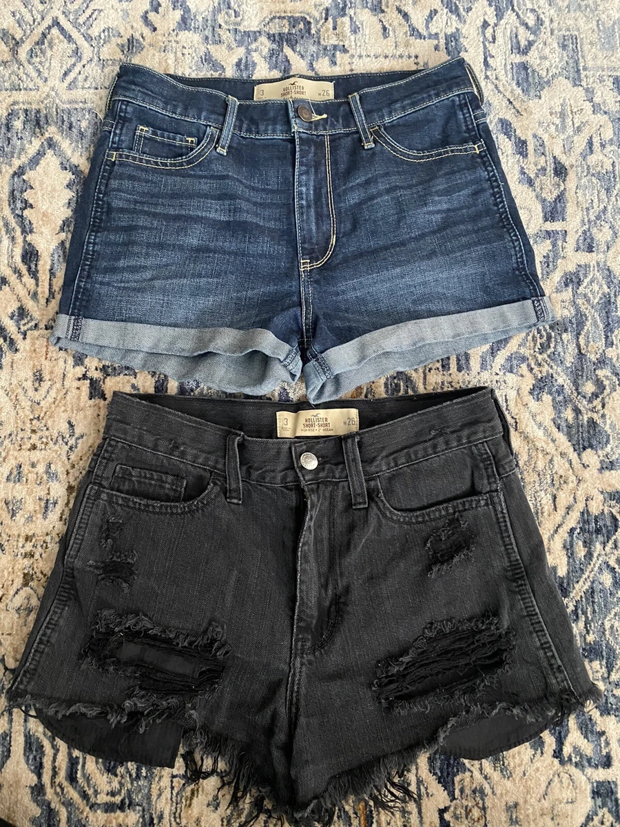 Hollister 26 High Rise Short short Black cut off Blue Size 3 Lot