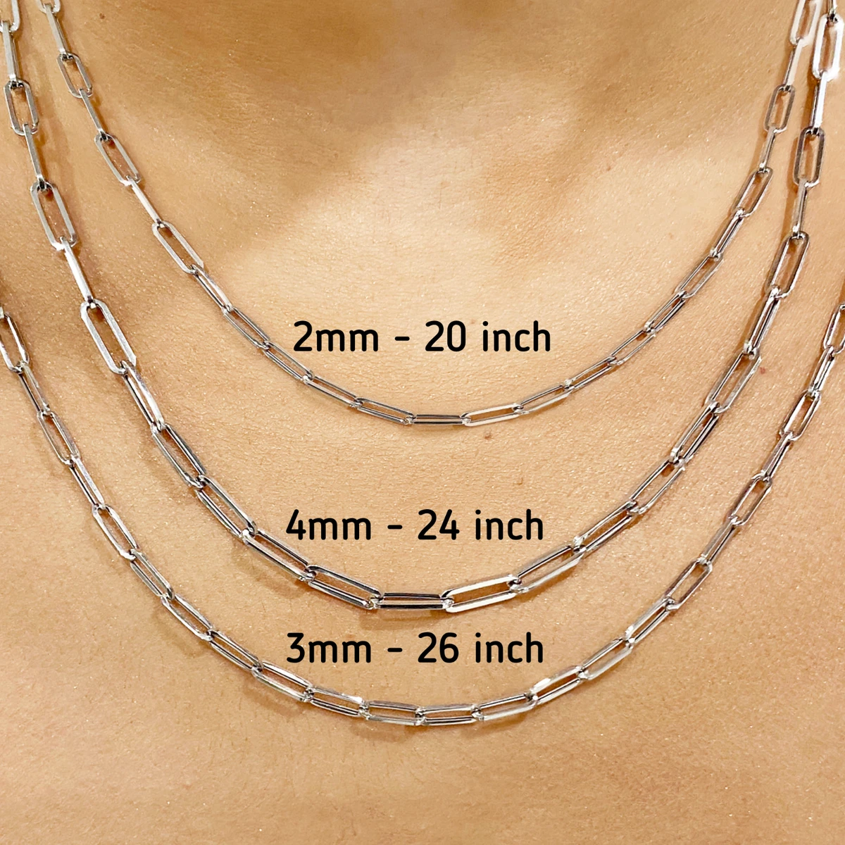 14k Gold Paperclip Chain Necklace