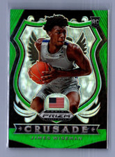 James Wiseman 2020-21 Panini Prizm Draft Picks #82 Crusade Green Prizm RC
