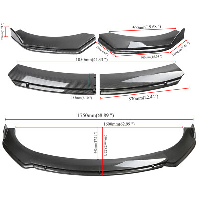 Carbon Fiber Style Front Bumper Lip Splitter Spoiler For Nissan 370Z 350Z