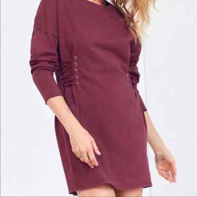 NWT Silence + Noise Lace-Up Side Corset T-Shirt Dress Size Small | eBay