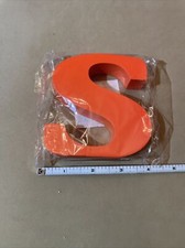 Wooden Letter  S  Decor Orange 3.5  Freestanding Or Hanging