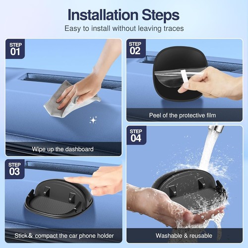 Support Téléphone Voiture Support Silicone Tableau de Bord Support pour Smartphones Appareils GPS - Photo 8 sur 9