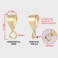 Fashion 925 Sterling Silver Pendant Bail Connector Open Loop  Jewelry Clasp