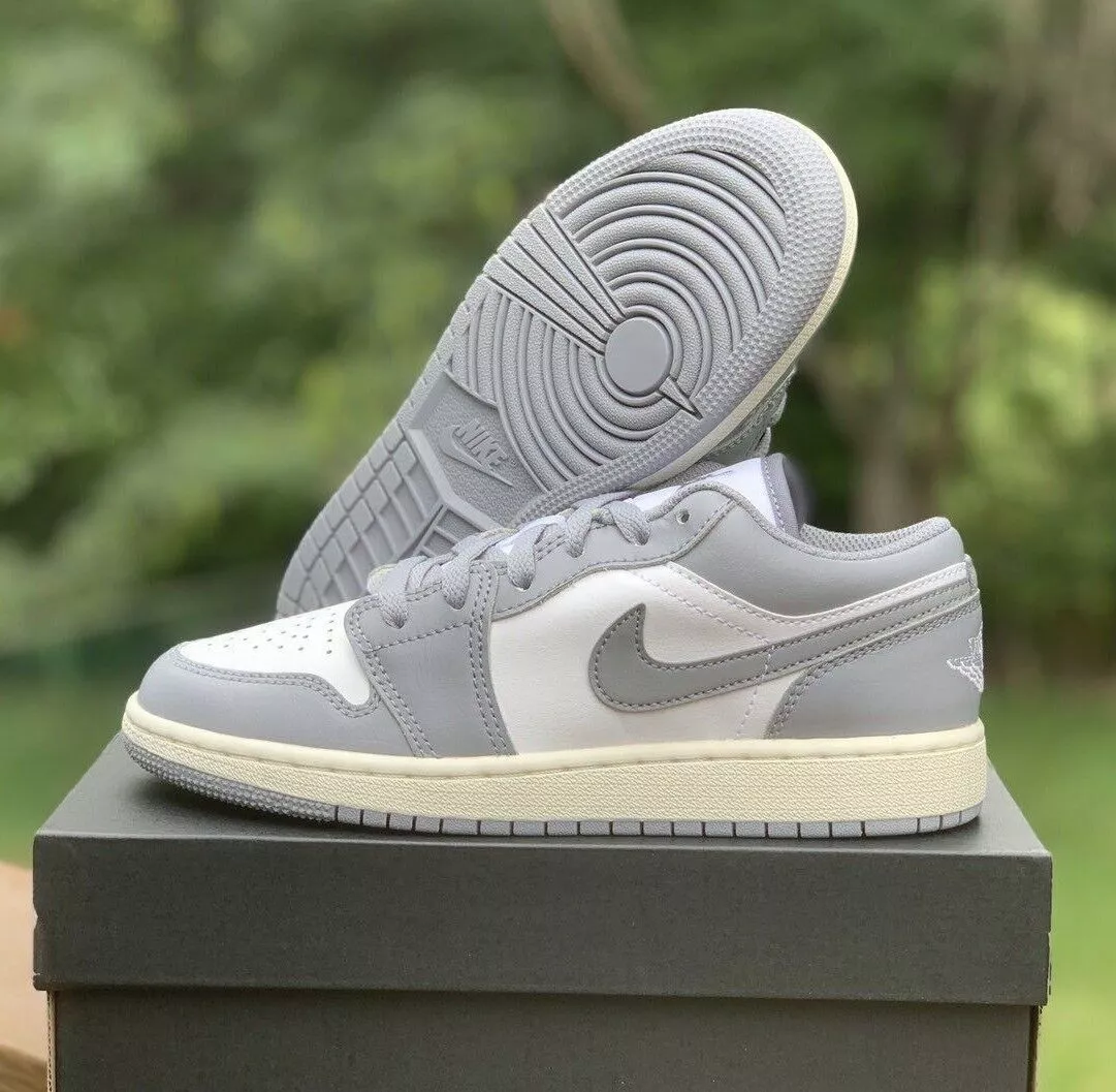 Nike Jordan 1 Low Vintage Grey GS 4-7Y 5.5-8.5 Women's 553560