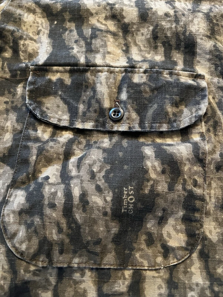 Vintage Timber Ghost Camo Button Shirt Mens Size Large Riptstop Made In USA - Image 2 of 4