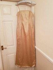 BNWT JOHN RICHMOND COUTURE gold dress full length evening gown size UK10
