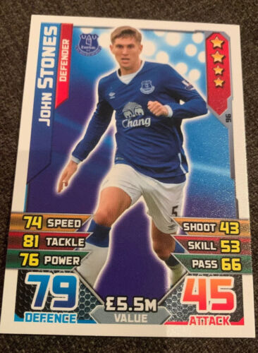 2016 Topps Match Attax Card Everton John Stones - Picture 1 of 2