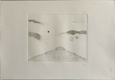 Achille Pace acquaforte la mia Terra Molise Paesaggio 50x35 firmata numerata '83