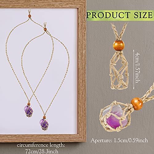 6 Pieces Necklace Cord Empty Stone Holder Empty Necklace Holder Quartz Beige