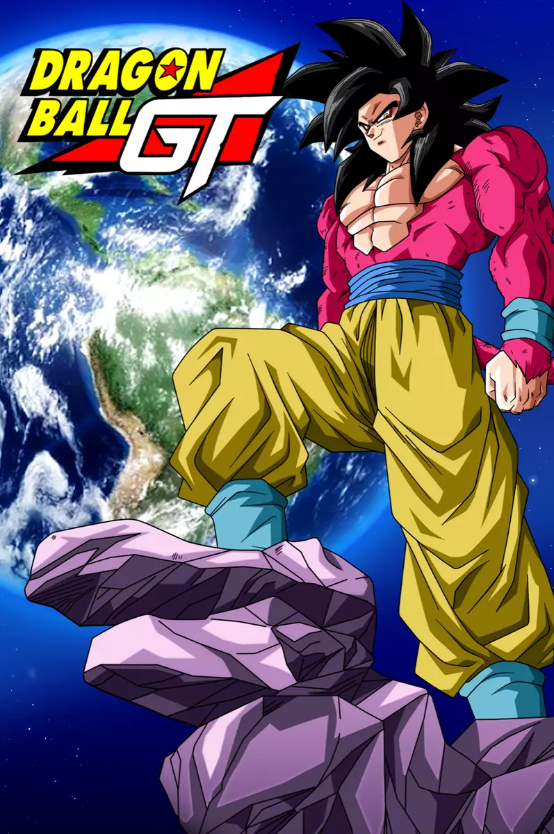 Dragon Ball GT Poster Goku SSJ4 on a rock with GT Logo 12inx18in Free  Shipping