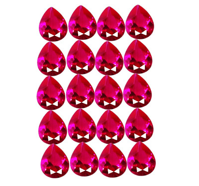 Loose Gemstone Natural Red Ruby 20 Pcs Lot 8x6mm Certified Pear Cut Gems A263