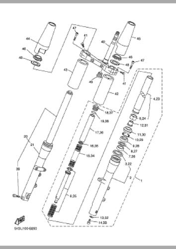2003 Yamaha XVS1100 : Lower Triple Tree / Stem (5KS-23340-10-00) {M1702} - Picture 5 of 5