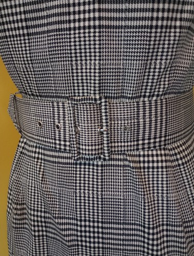 British Retro Rhonda's Revenge B/W Checks Pencil Dress UK Sz 8-10 (US Sz 4-6) - Picture 6 of 14