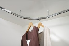 Wardrobe Rail Corner Oval Radius 90º Hanging Set Brackets Supports 825 x 825 mm