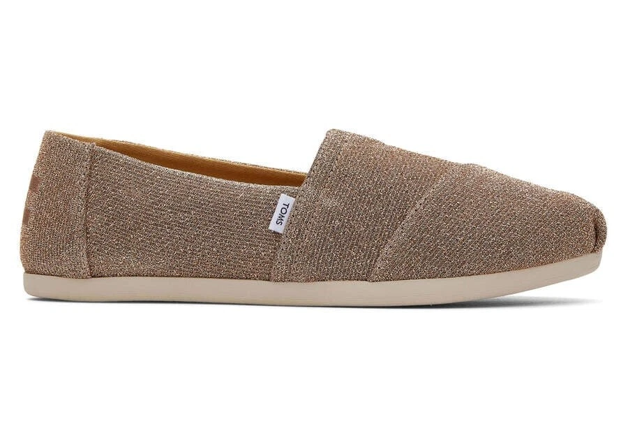 TOMS Women s SIZE 12 Alpargata Shoes in Gold Sparkle Knit 60