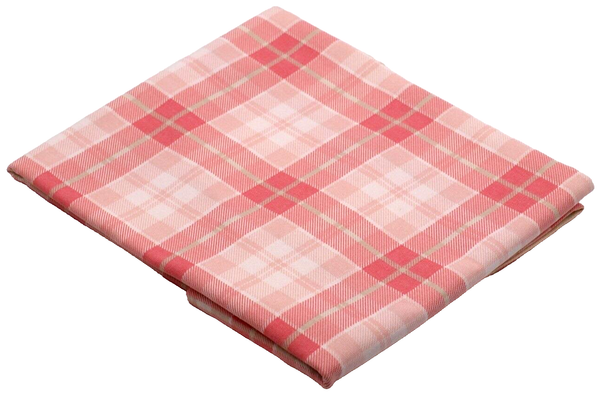 Tischdecke Rund Ø 170 Cm Baumwolle Ecru Rosa Kariert Olivia Hossner Heimtex-image