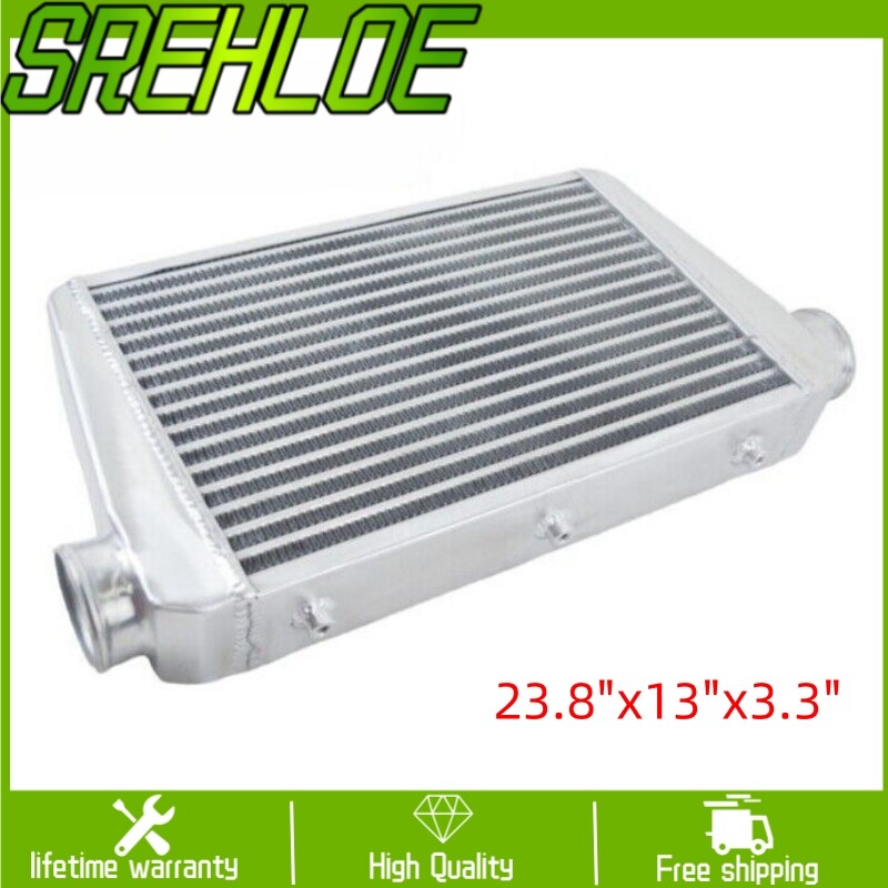 Universal 24x13x3 FMIC Front Mount Turbo Intercooler 3 Inlet Outlet Aluminum