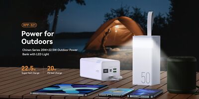50000mAh Portable Power Bank Charger External Battery with LED