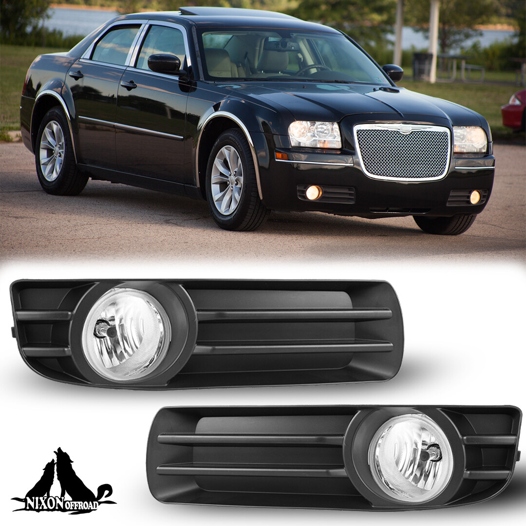Chrome Fog Light Kit With Bezels & Switch For 2005-2007 Chrysler 300